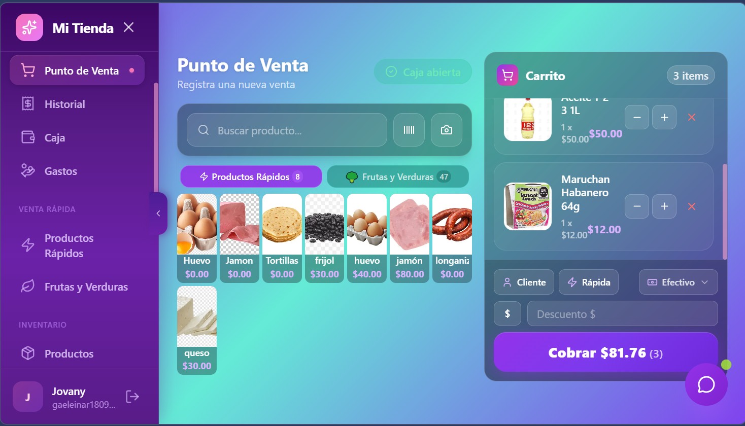 ChapiBot POS - Punto de Venta con frutas, verduras y carrito